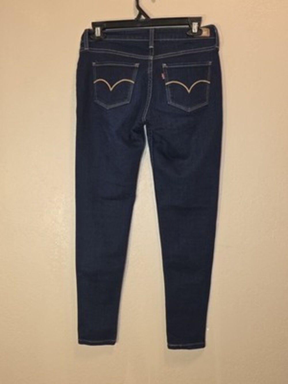 Levi's Skinny Jeans Dark Blue Denim Women's Slim Stretch Embroidered Pockets 28